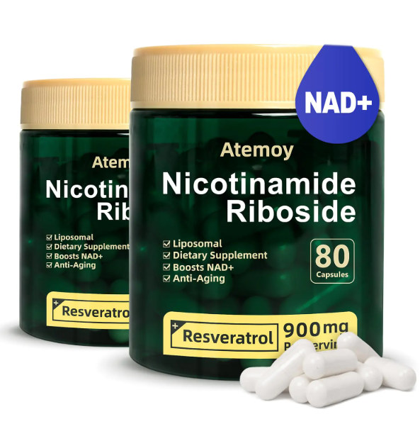 ATEMOY NAD Supplement - NAD Nicotinamide Riboside Resveratrol 900mg Liposomal Nicotinamide Riboside 900 Quercetin - High Purity NAD+ Supplement for Energy Focus - 160 Capsules